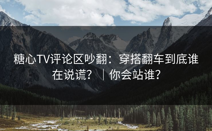 糖心TV评论区吵翻：穿搭翻车到底谁在说谎？｜你会站谁？