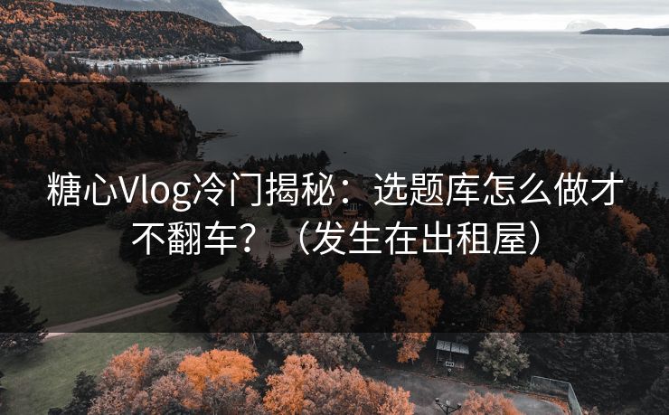 糖心Vlog冷门揭秘：选题库怎么做才不翻车？（发生在出租屋）