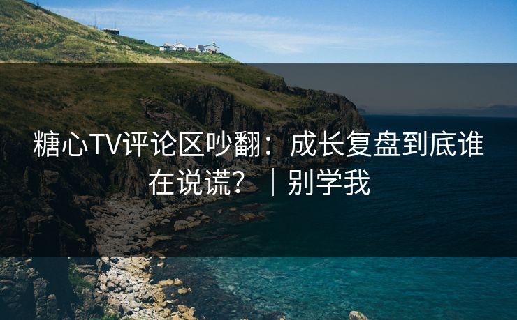 糖心TV评论区吵翻：成长复盘到底谁在说谎？｜别学我