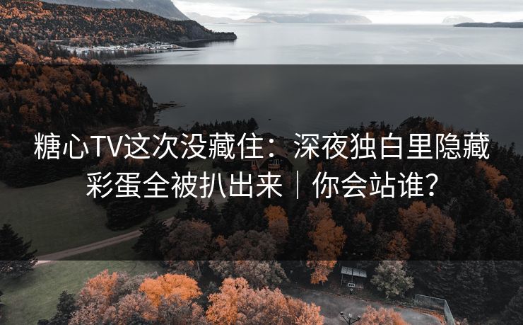 糖心TV这次没藏住：深夜独白里隐藏彩蛋全被扒出来｜你会站谁？